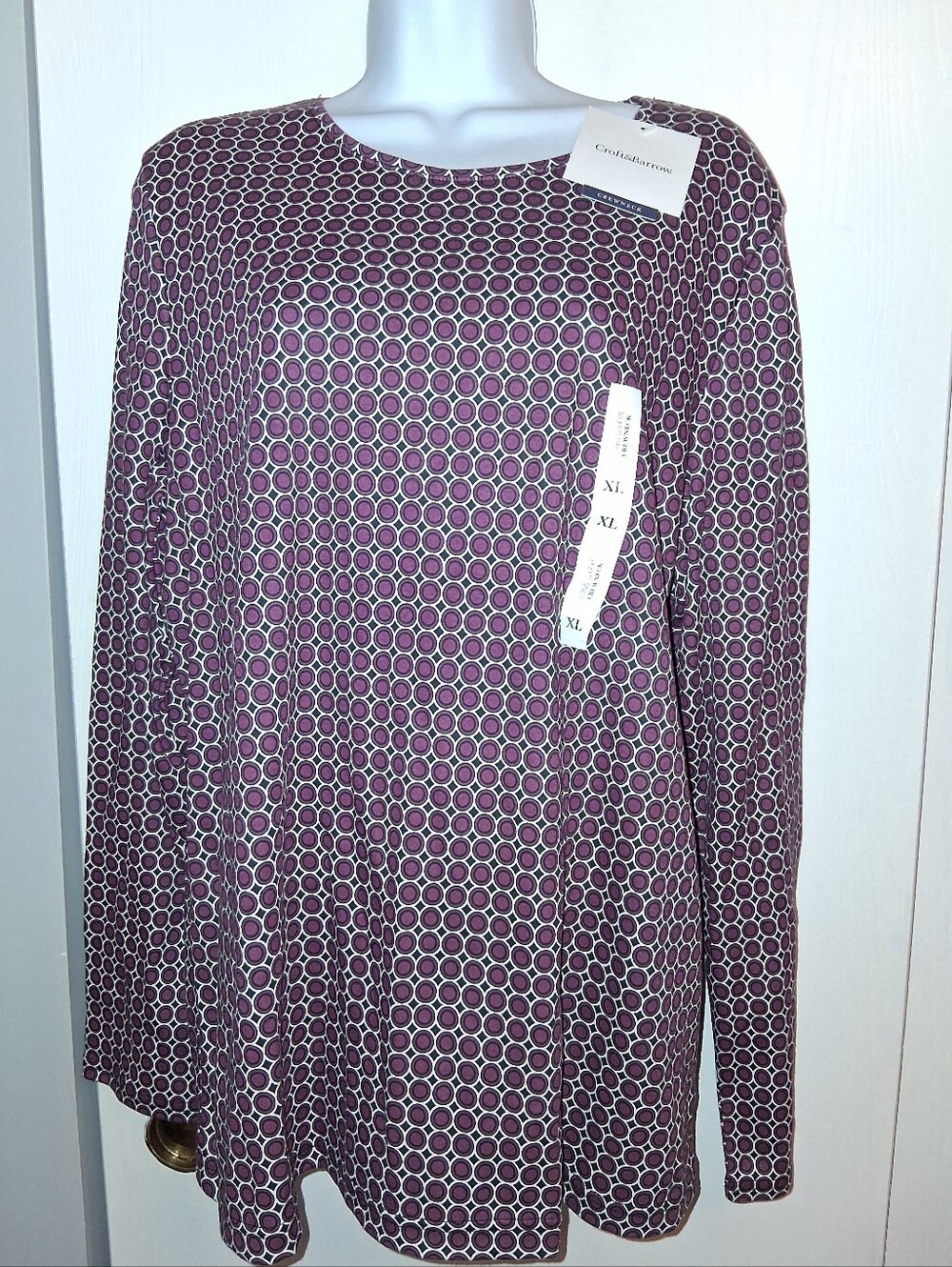 NWT Croft & Barrow Classic Tee, Long Sleeve, Sz XL